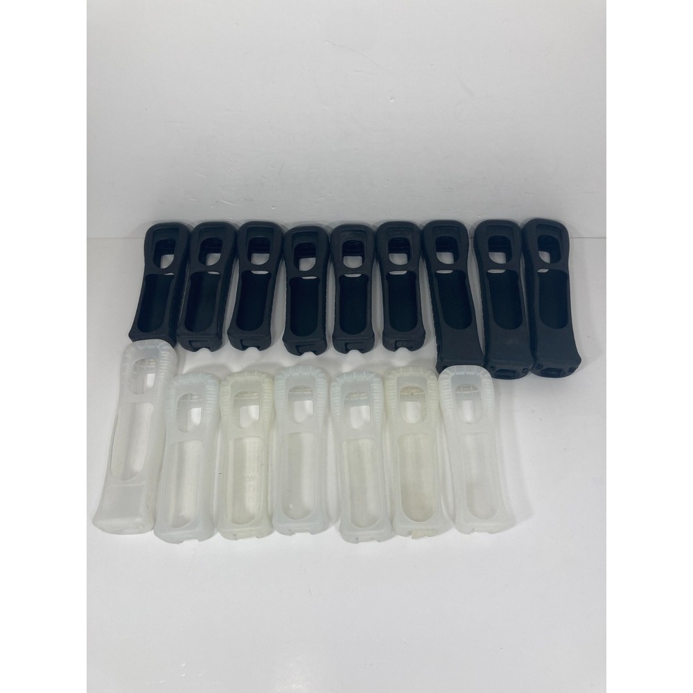 Lot of 16 Nintendo‎ Wii Controller Rubber Silicone Grip Sleeves OEM Black/Clear